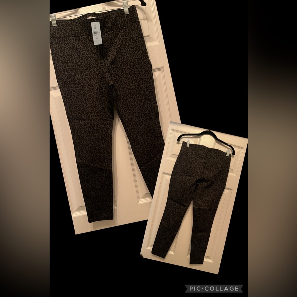 Loft Black Leopard Print Leggings